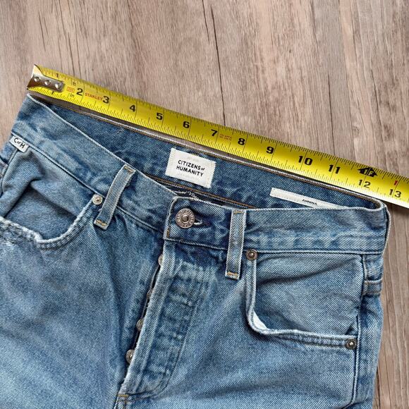 Citizens of Humanity Annina High Rise Relaxed Leg Jeans 23 Button Fly Raw Hem - Picture 5 of 11